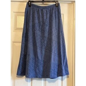 Women's Alfred Dunner Blue Skirt Size 14 ~ Mid Length Skirt, Under Slip
